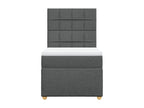 Bed base with mattress, Dark Grey, 80x200 cm, Fabric RRLE24184