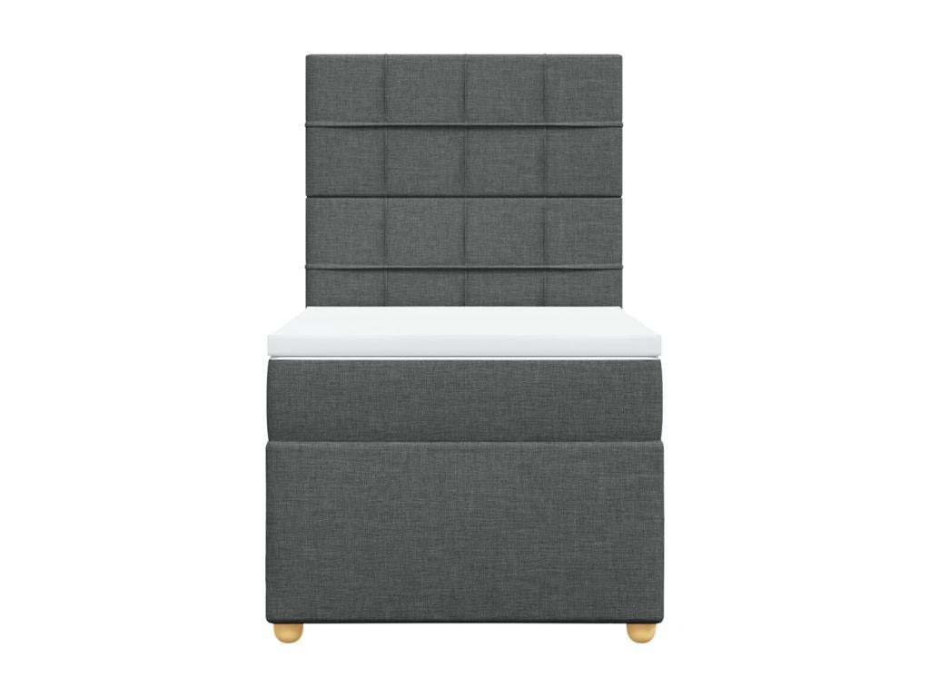 Bed base with mattress, Dark Grey, 80x200 cm, Fabric RRLE24184