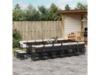 17-piece garden dining set with cushions, black resin wicker SRDM68168