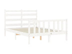 Bed frame with white headboard, small double bed, solid wood ZXGD20031