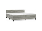 Bed base and mattress, light grey, 200x200 cm, velvet, XSWW05644