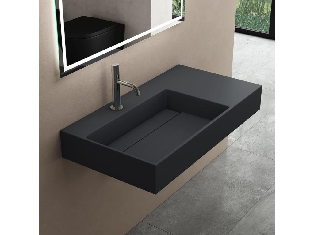 Conglomerate Washbasin 90 Grey TQQM89681