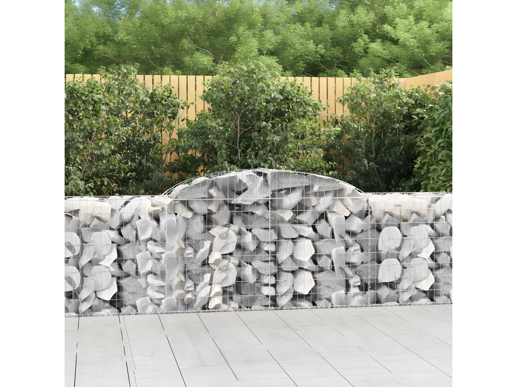 Arched gabion baskets, 11 pieces, 300x50x80/100 cm, galvanized iron, YBEK85120