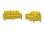 2-Piece Sofa Set with Cushions, Yellow Velvet VZAA95039