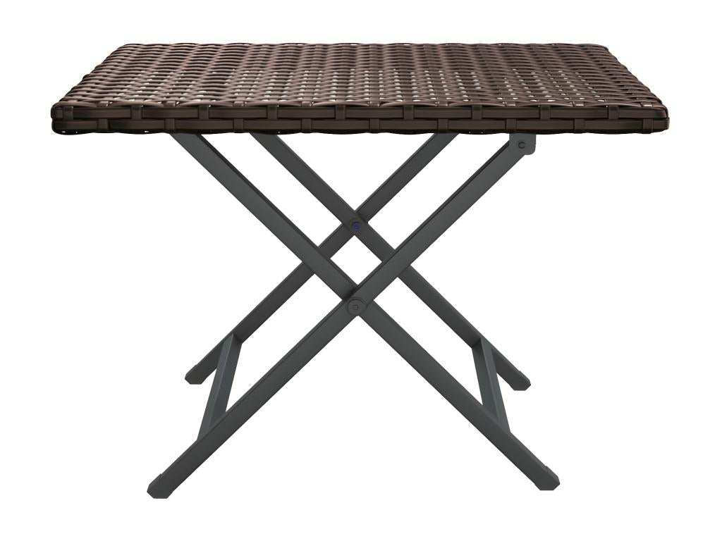 Elariva Premium - Folding table, brown, 45x35x32 cm, woven resin, IKOP47672