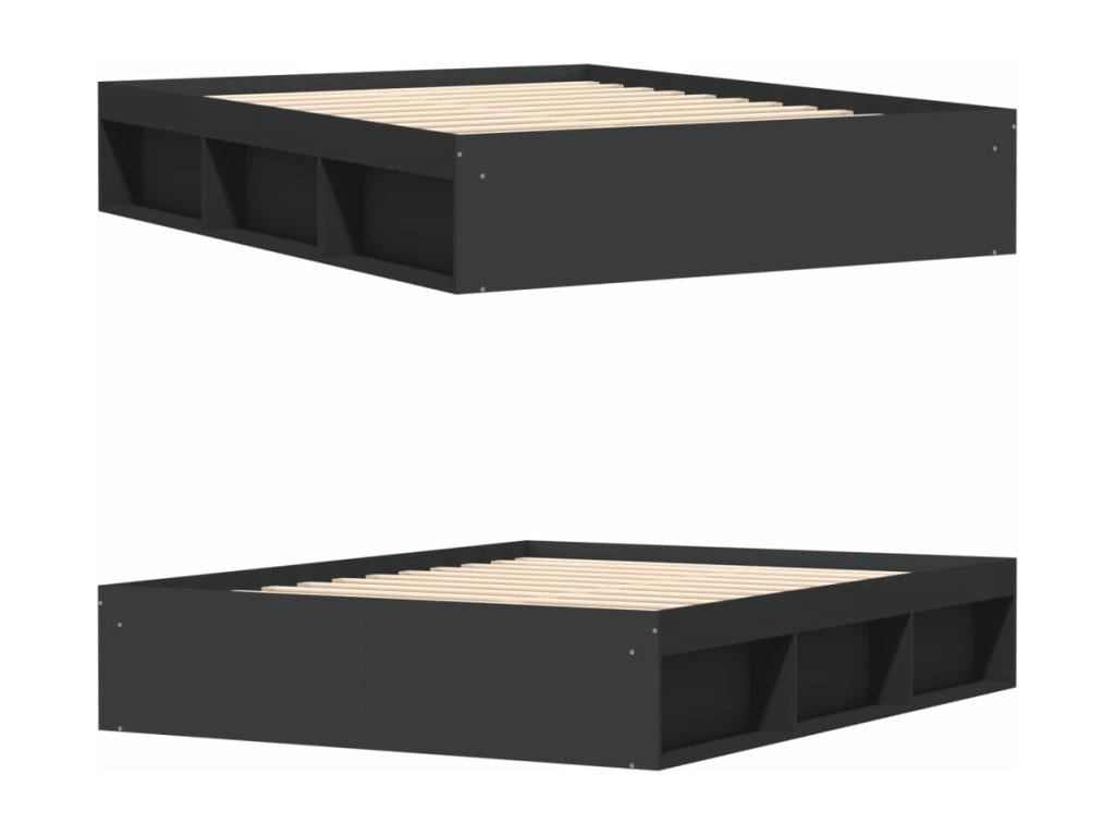 Black bed frame 150x200 cm extra large THAN64758