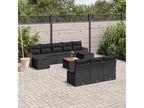 11-piece garden furniture set with cushions, black resin wicker BCKM31128