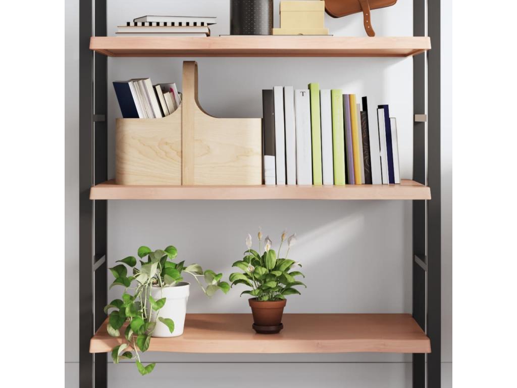 Light brown wall shelf, solid treated oak wood DXMC85042