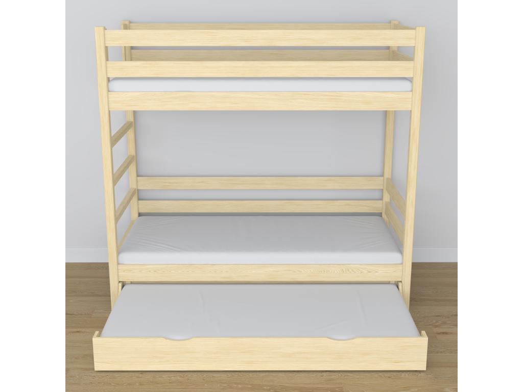 Wooden bunk bed - with drawer for mattress N03 Light Pine 100x180 OATV51062