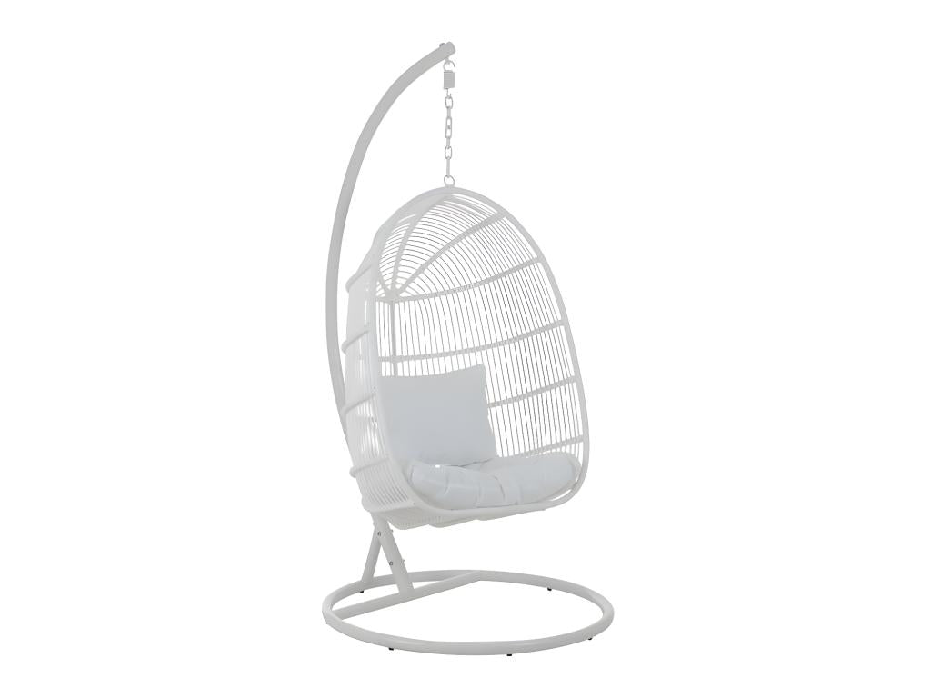 Oval Hanging Chair, White Steel - Boisona FBGM75165
