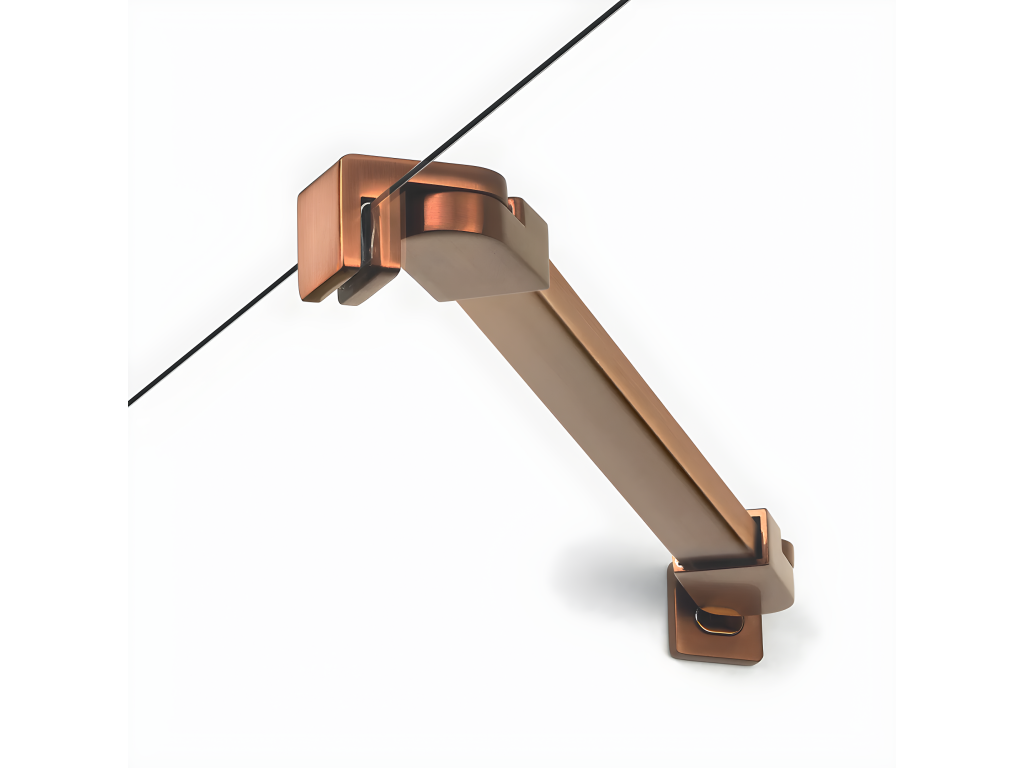 Elariva QXCB44381 100x120 cm Brushed Copper Pivot Shower Enclosure