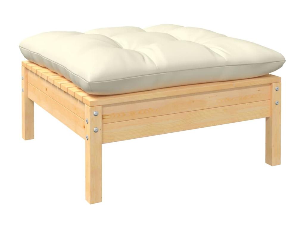 10-piece garden furniture set with cream cushions, solid pine wood XAGD96622