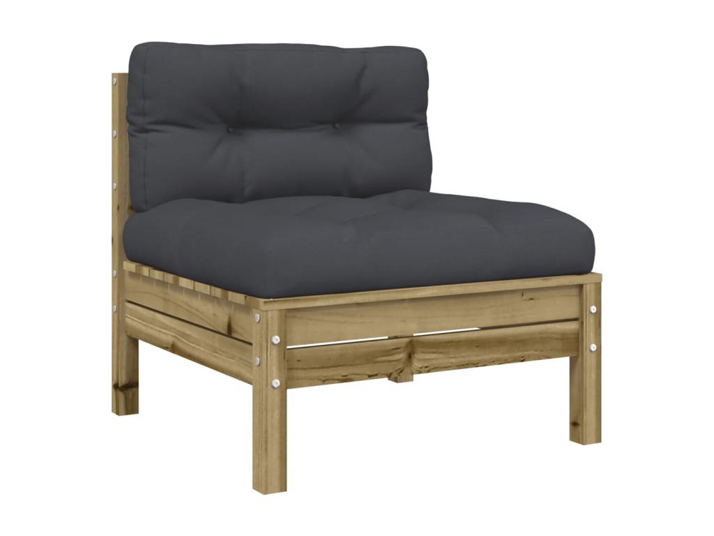 8-piece garden furniture set with cushions, impregnated pine wood RLPL87637