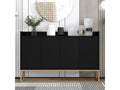 Modern Buffet Cabinet with 4 Doors - Dining Room Buffet - for Dining Room, Living Room, Kitchen - White - 120x30x80 cm Black BCGZ84589