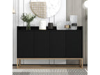 Modern Buffet Cabinet with 4 Doors - Dining Room Buffet - for Dining Room, Living Room, Kitchen - White - 120x30x80 cm Black BCGZ84589