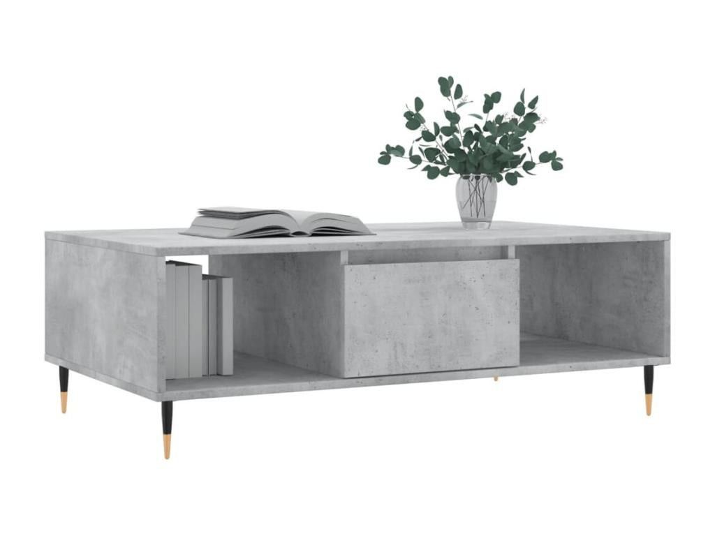 Concrete grey coffee table 104x60x35 cm engineered wood HDND93563