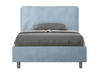 Single bed without slatted base, upholstered, 120x200 cm, light blue microfiber, Large, BZIS96971
