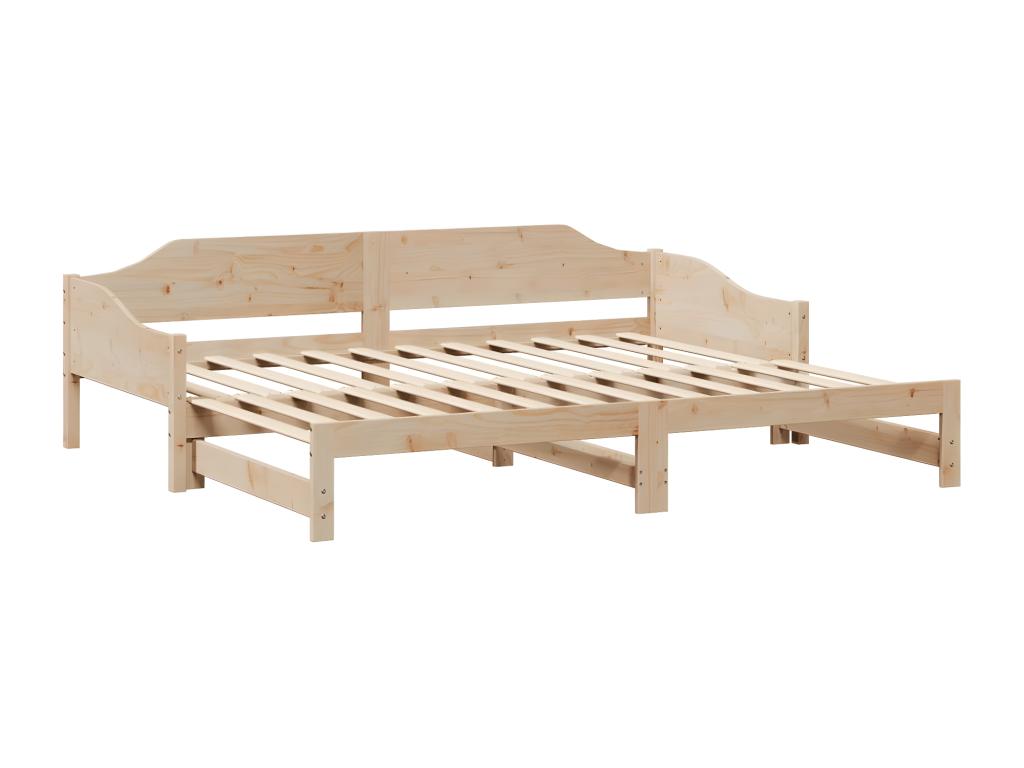 Daybed with pull-out bed 90x200 cm solid pine wood EBYY65435