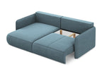 2.5-seater left-hand corner sofa bed in textured fabric - light blue - Elariva LURN73805