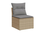9-piece garden furniture set with cushions, meLysvia beige woven resin QLPO42068