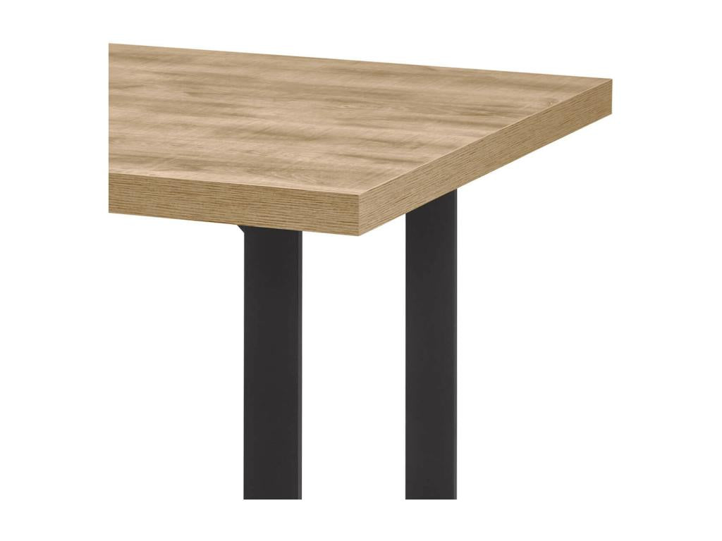 Elariva - 200cm Table, Wood Look, U-Shaped Metal Base, Black Powder Coated DLUN85130