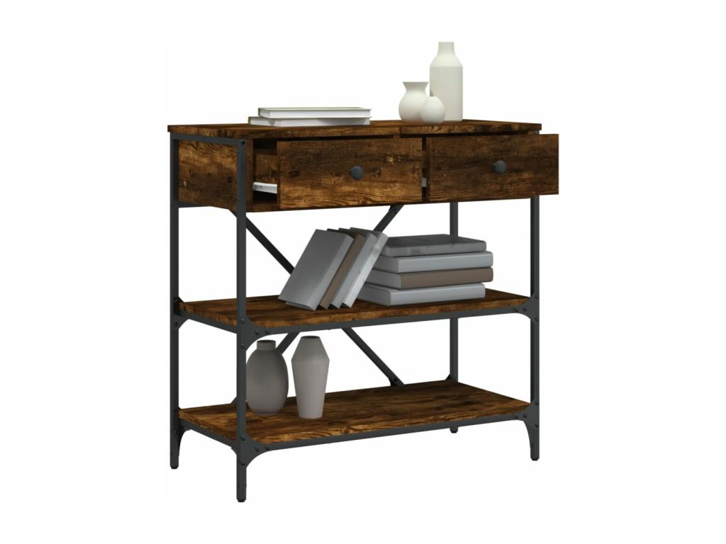 Smoked oak console table 75x34.5x75 cm engineered wood PECQ72013