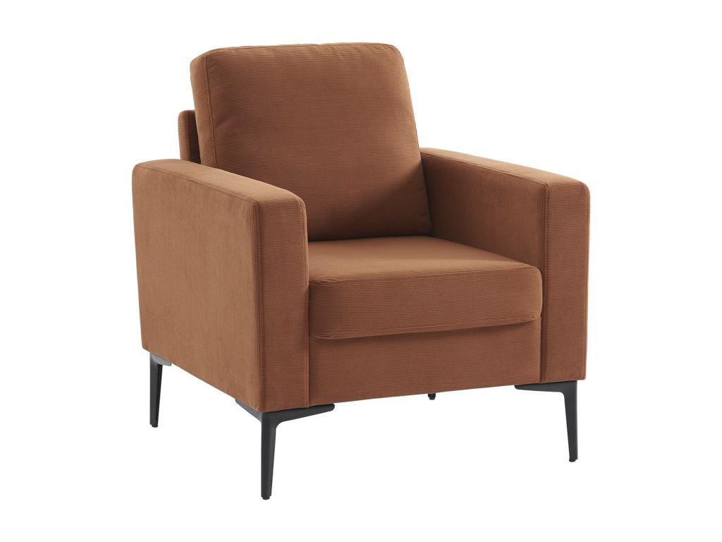 Corduroy armchair - Fixed 1-seater sofa with straight metal legs ONYZ53130