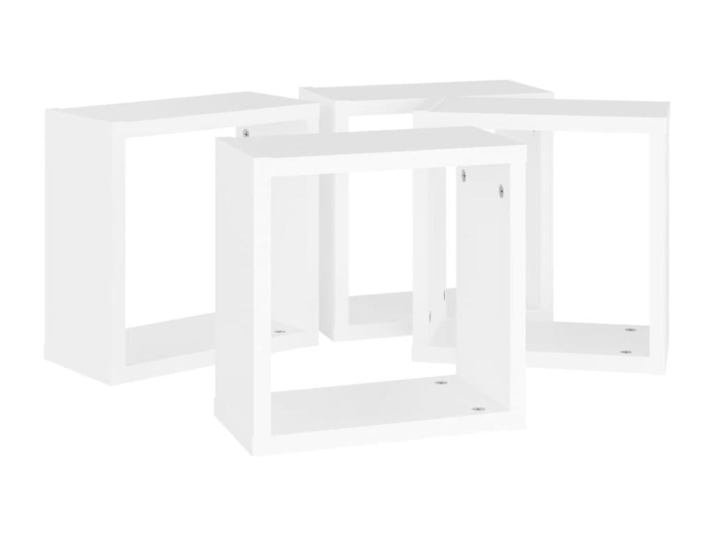 4-piece wall shelves, white, 30x15x30 cm, NQLY31898