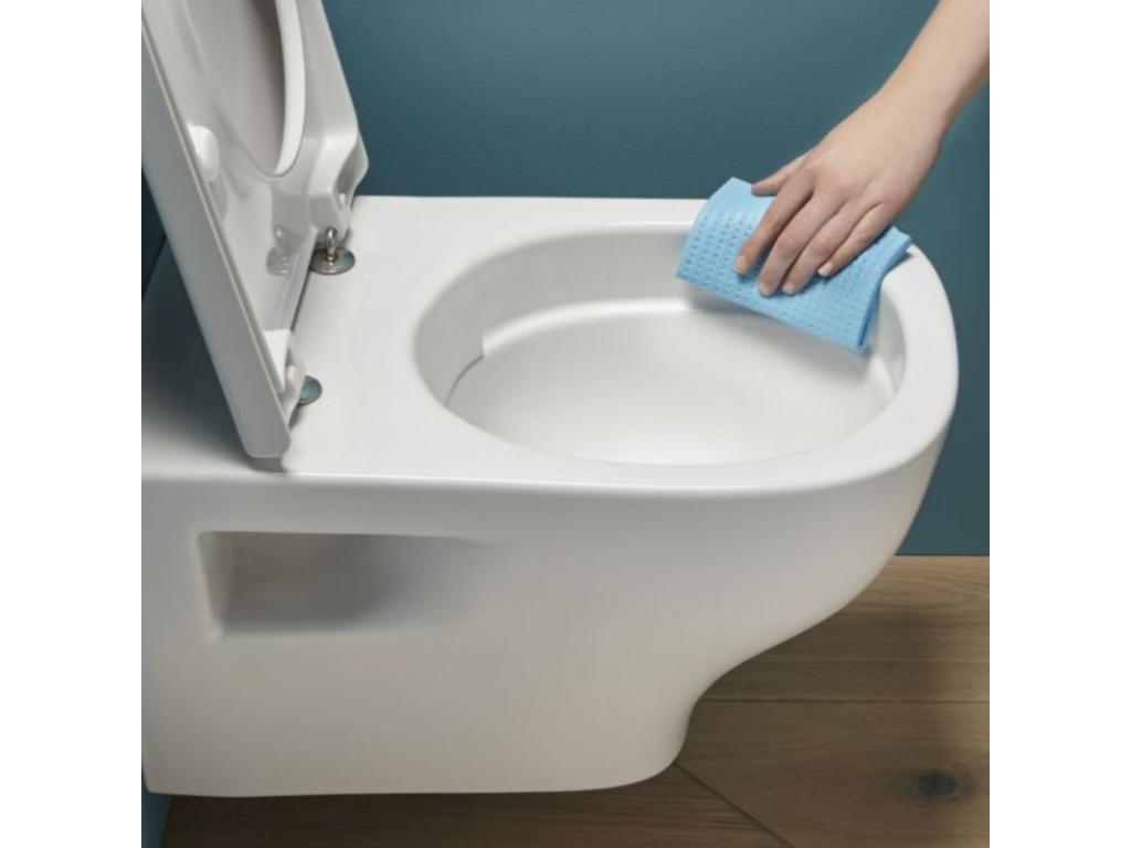 Lysvia Struktura rimless wall-hung toilet pack including seat, frame, toilet roll holder and toilet brush holder PIEK27942