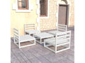 5-piece garden furniture set, white, solid pine wood KMEP95020