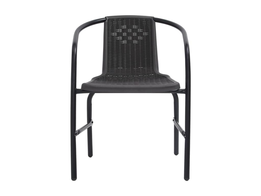 Garden chairs, set of 4, rattan, plastic and steel, 110 kg, BVVV27608