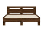 Bed frame with LED lighting, without mattress, brown oak, 140x200 cm QXKS94702