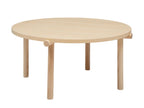 Round coffee table in natural-colored MDF wood - diameter 82 x height 40 cm ZJEB02716