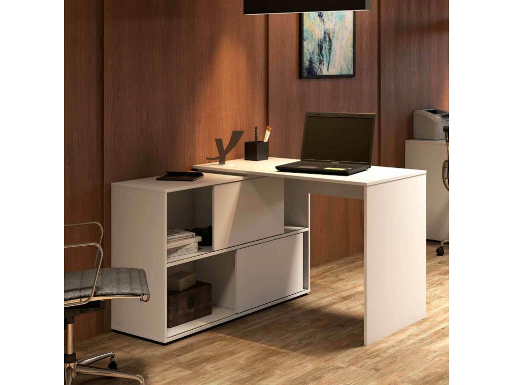 Elariva BPGS62583 White Fiberboard Corner Desk
