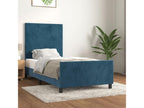 Bed frame with headboard, dark blue, 90x200 cm, velvet, VPSN10913