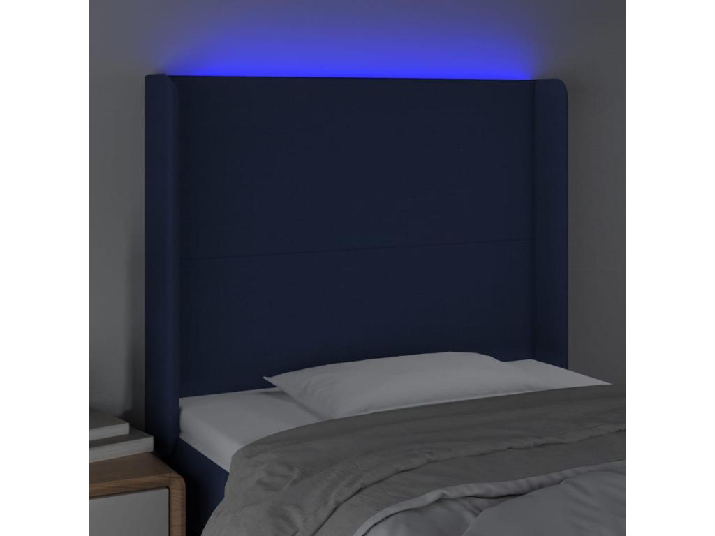 Blue LED Headboard 103x16x118/128 cm Fabric CHGK14544