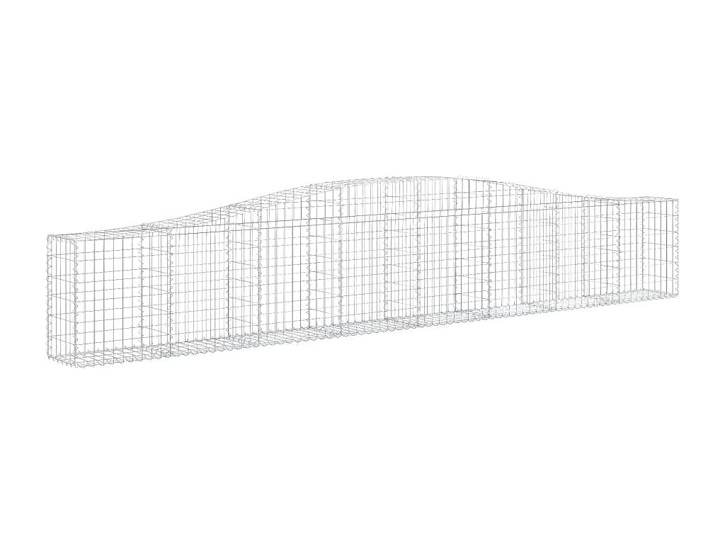 5-piece arched gabion baskets, 400x30x60/80 cm, galvanized iron, JJXM83744
