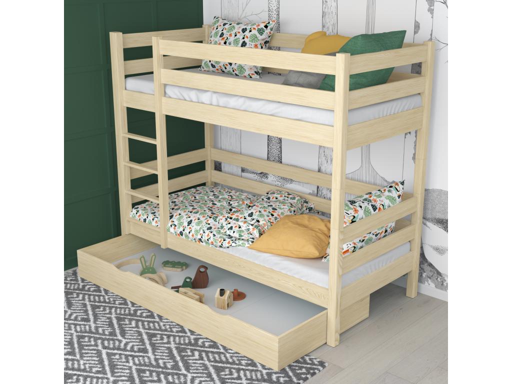 Wooden bunk bed - with drawer N01 Light Pine 80x190 KRVP97148