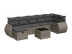 8-piece garden furniture set with grey resin wicker cushions NXAR02701