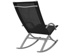 Garden rocking chairs, 2 pcs, steel and textilene, black, ISHT98076