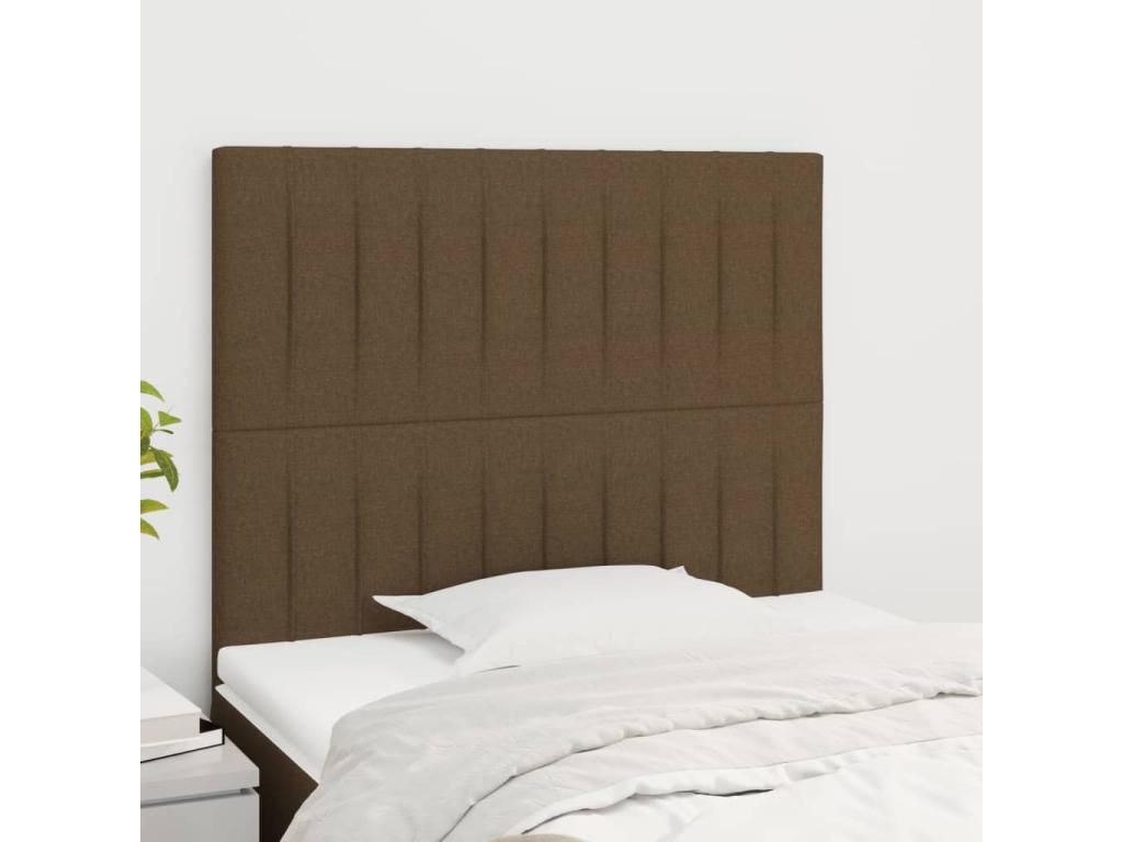 2-piece headboard set, dark brown, 100x5x78/88 cm, fabric FEAT17171