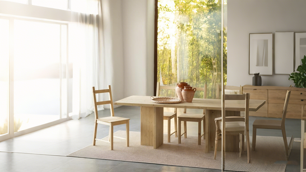 Solid wood dining table in brown tone, 200x75cm - Elariva MZBI82387