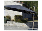 Elariva - 3x3m Cantilever Parasol with Double Tilt - Wood Effect - Anthracite Grey OWFU44871