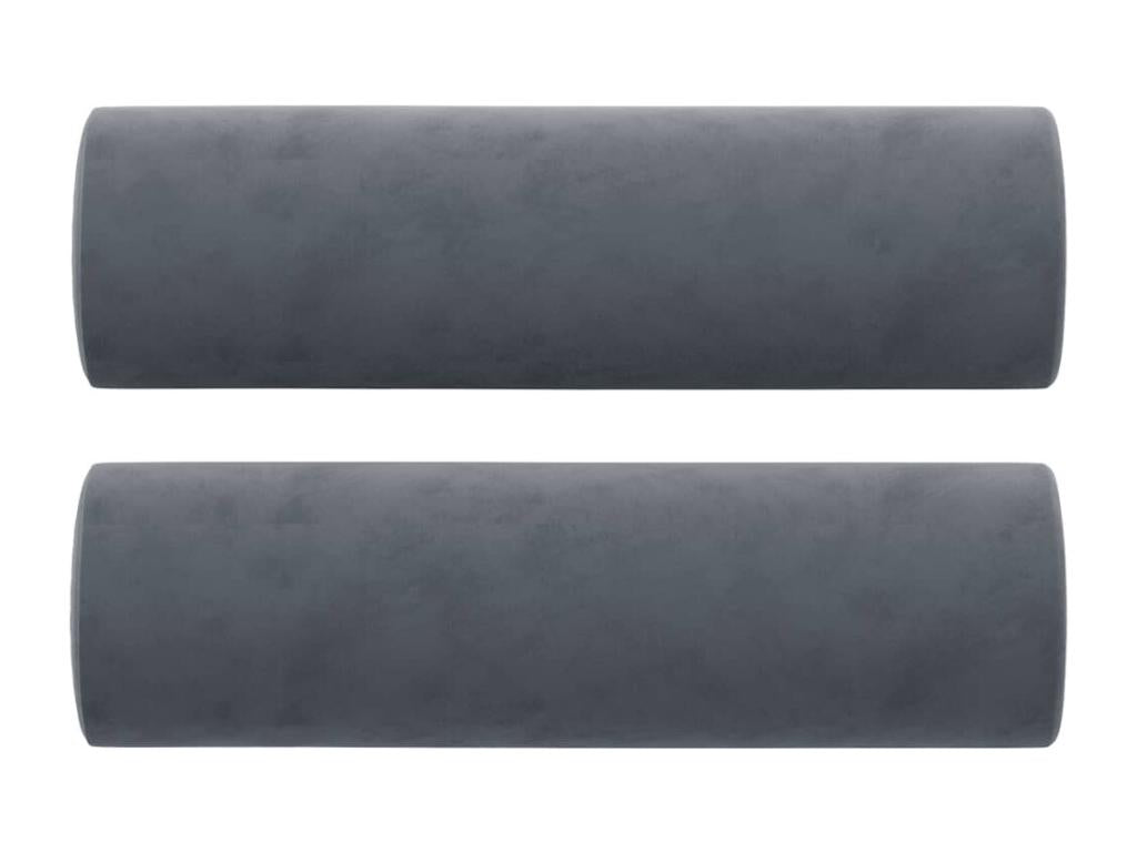 3-seater sofa with dark grey cushions, 180 cm, velvet YKPJ58746