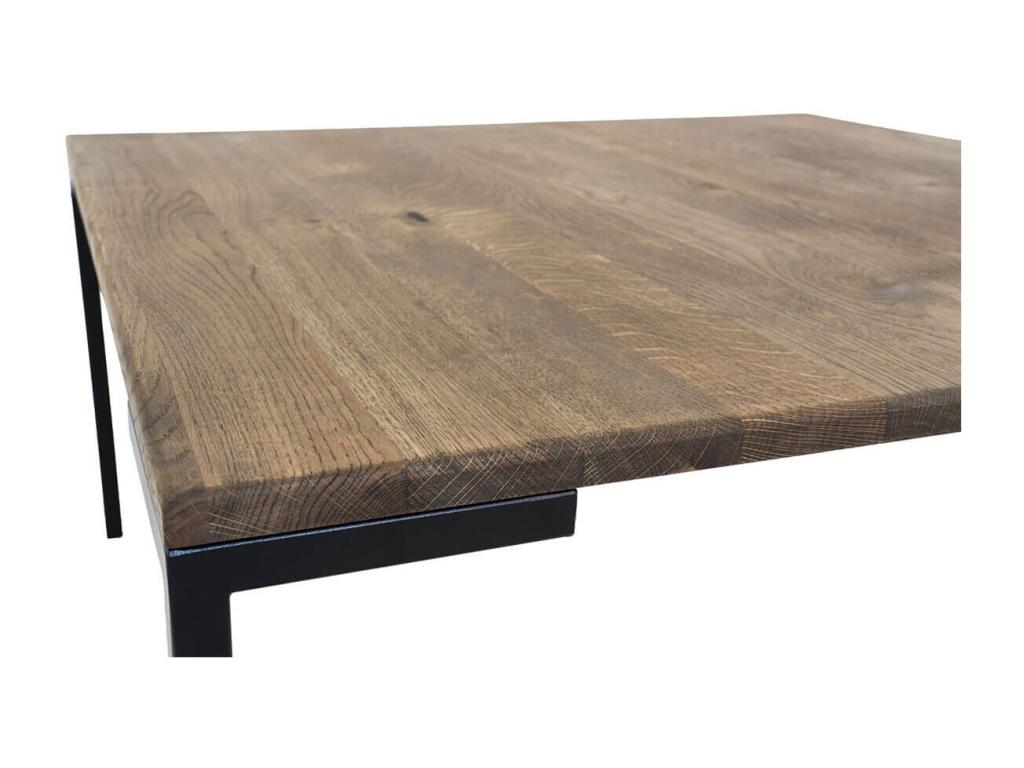 Elariva - Square Coffee Table 90cm Grey Oak and Metal Legs EFAZ90762