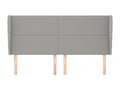 Headboard with wings, light grey, 183x23x118/128 cm, fabric FTKC00419