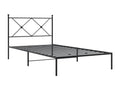 Metal bed frame without mattress with black headboard 100x190cm SLXJ85692