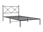 Metal bed frame without mattress with black headboard 100x190cm SLXJ85692
