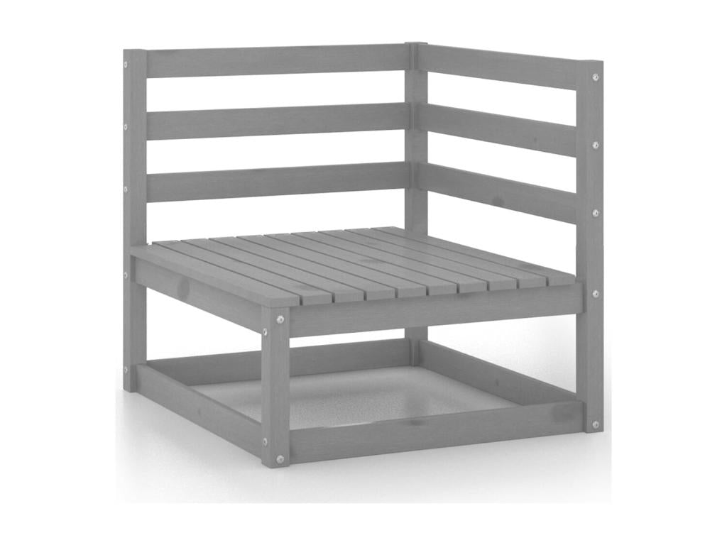 5-piece garden furniture set, grey solid pine wood XAIY65889