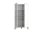 Glass-fronted cabinet in grey and oak finish with reversible doors - Elariva FRPS63177